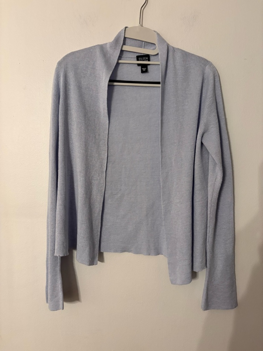 Eileen Fisher Pale Blue Open-Front Lightweight Cardigan